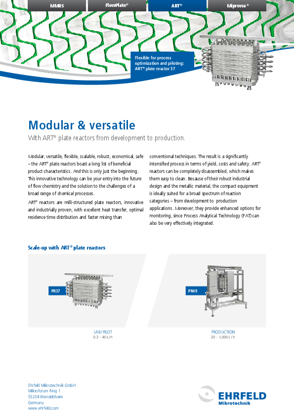Microreactor Ehrfeld ART®