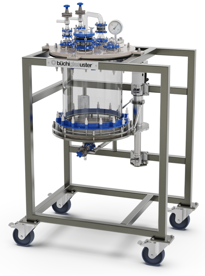 Mobile 50 liter glass nutsche filter