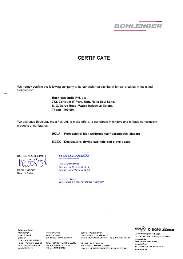 Certificate: preferred distributor