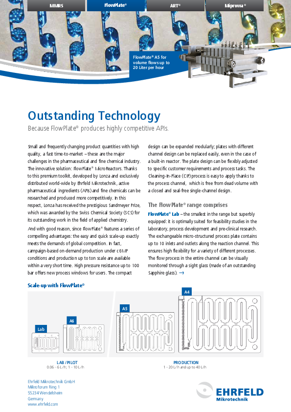 Microreactor Ehrfeld FlowPlate®