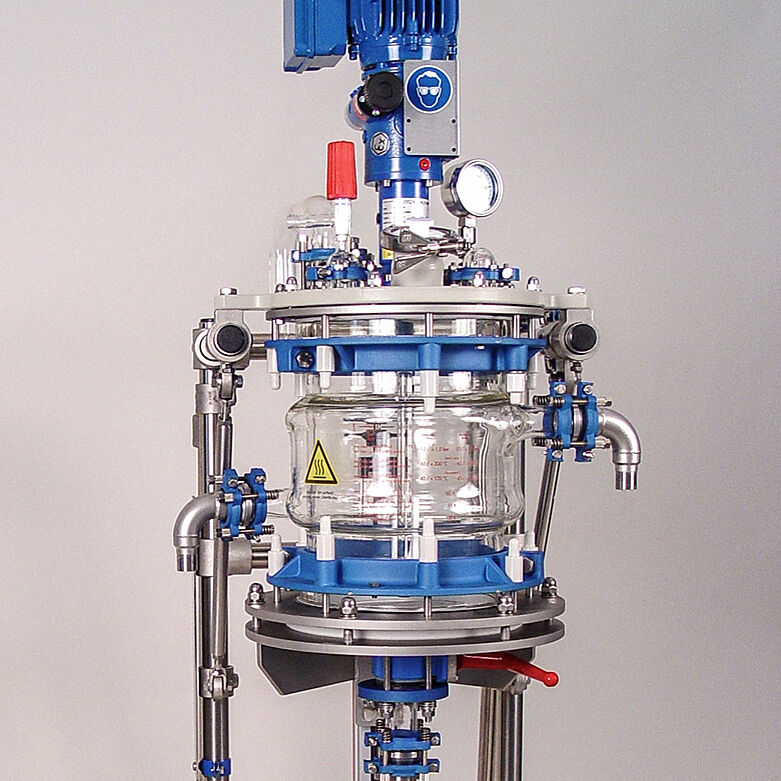 Peptide synthesizer 10 liter with heating / cooling jacket, motorized anchor stirrer, interchangeable stirrer design