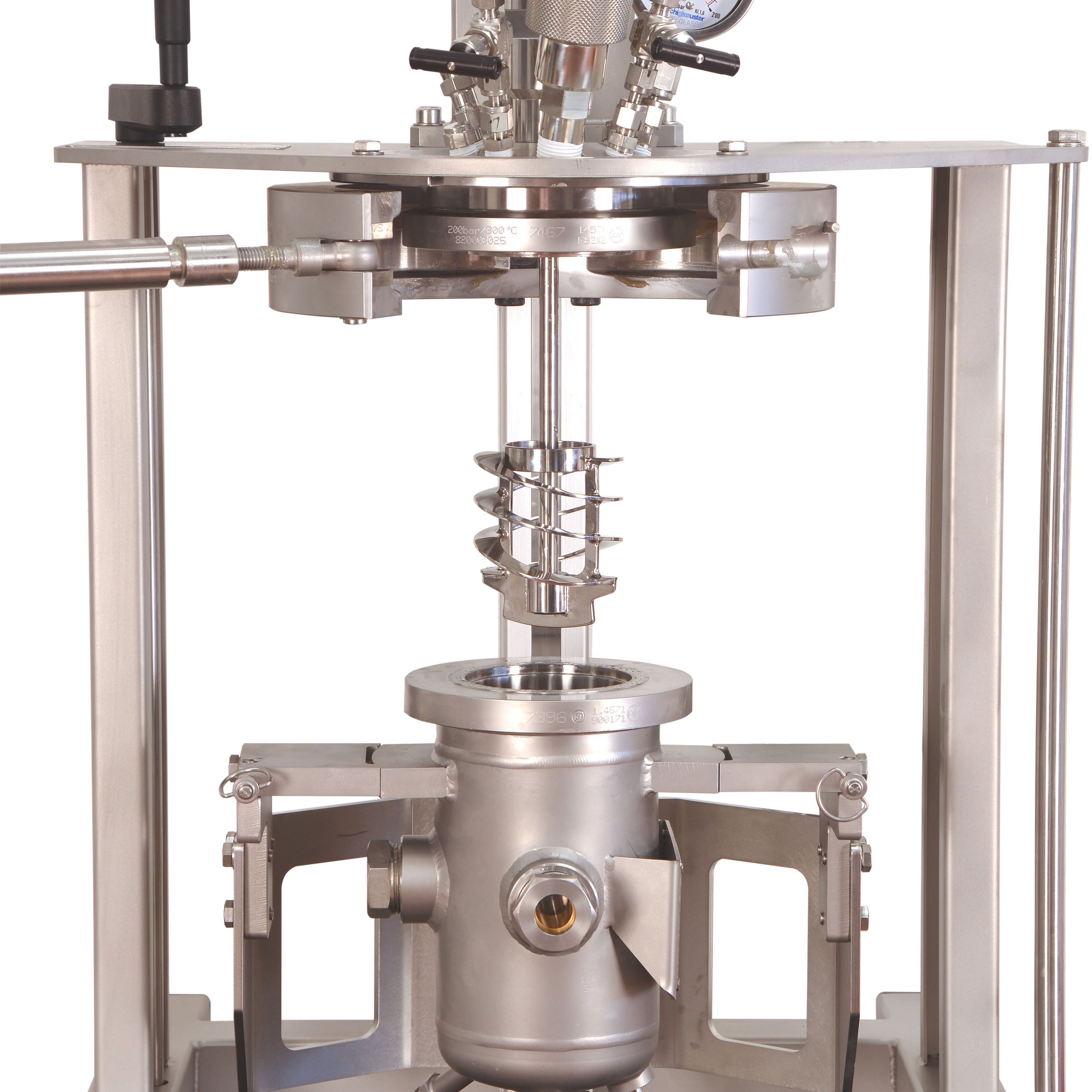 high viscosity stirrer drive, 250 bar sightglass