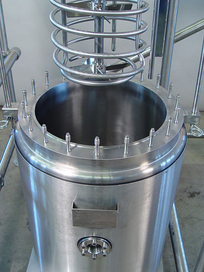 100 lt. pressure reactor, cooling coil, multi-stage stirrer