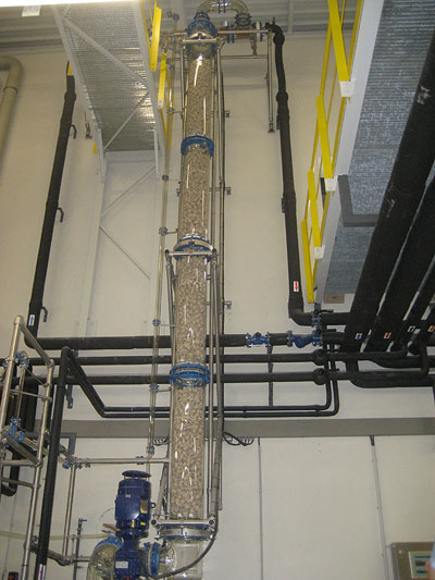 Rectification column with shell & tube heat exchanger
