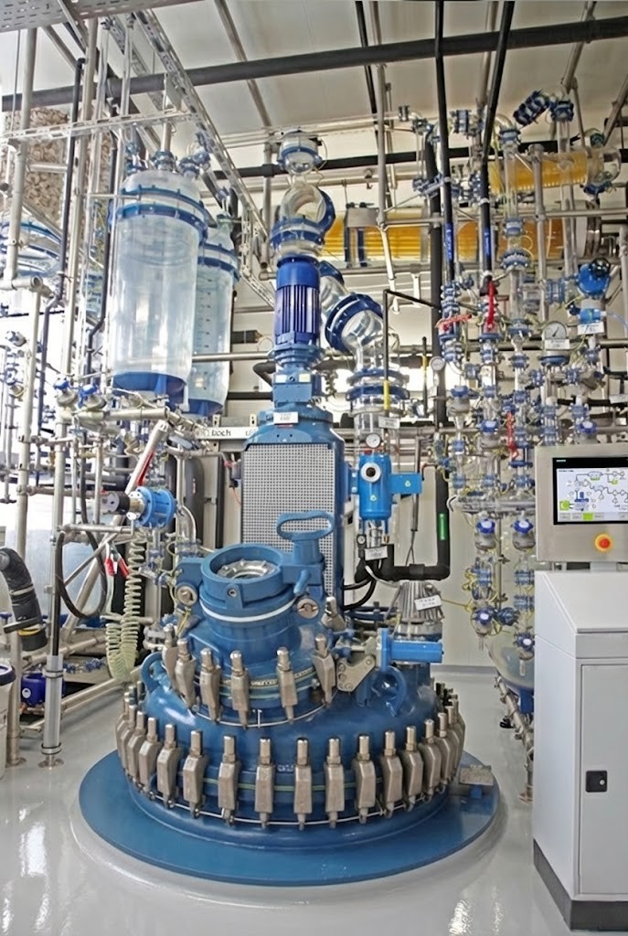 BE type 1000 liter glass lined reactor with glass overhead