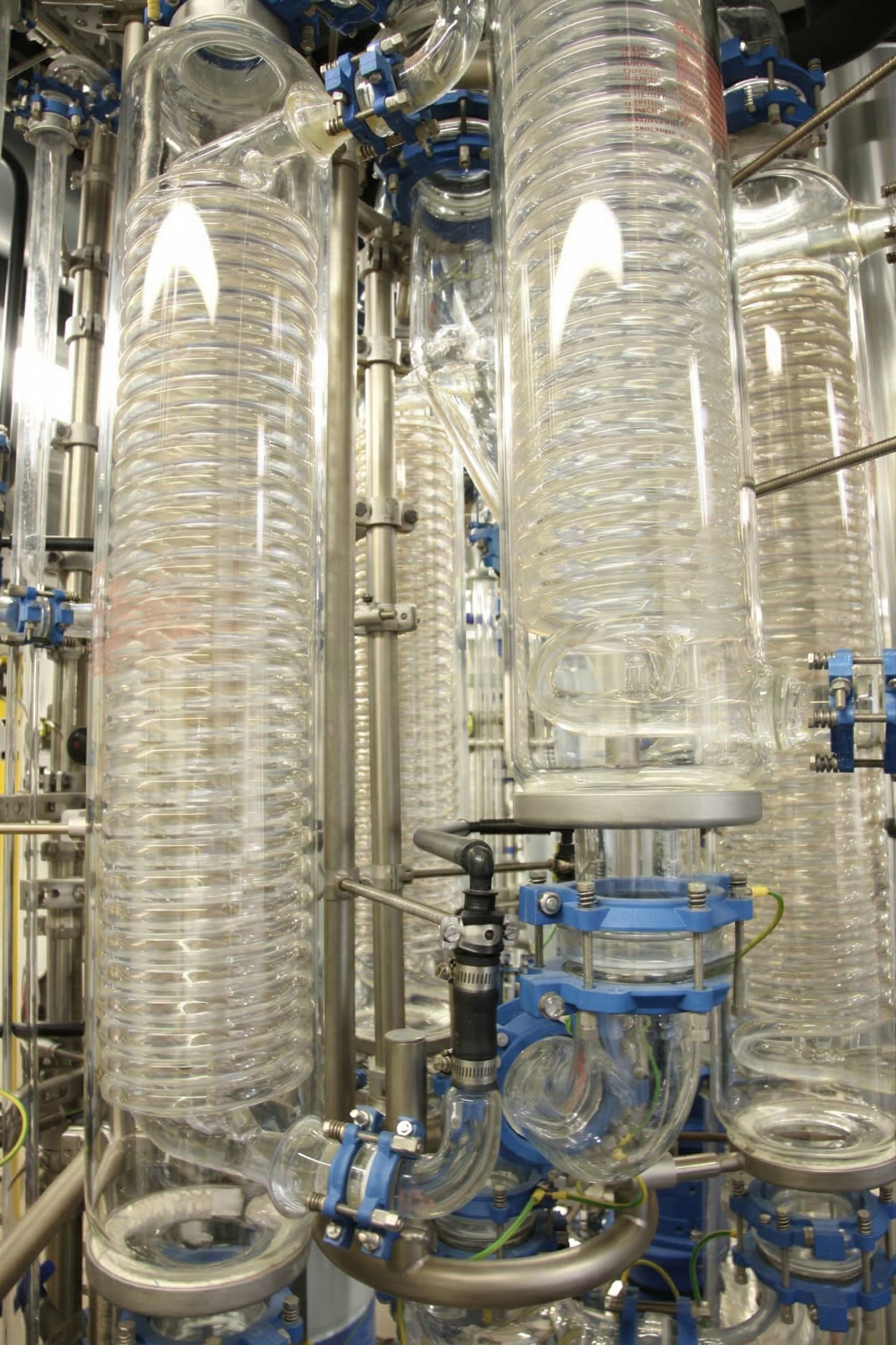 Spiral glass heat exchangers with surface areas from 0.1m2 up to 1.6m2