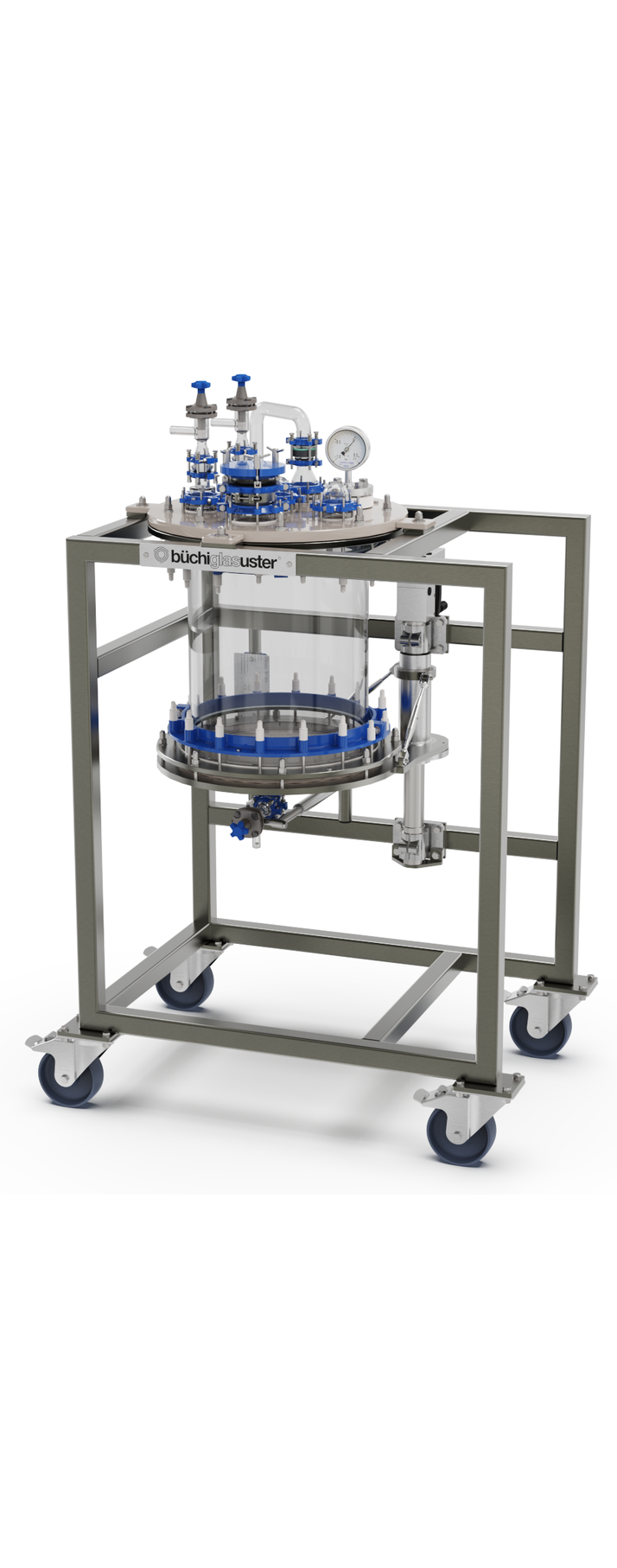 Mobile 50 liter glass nutsche filter