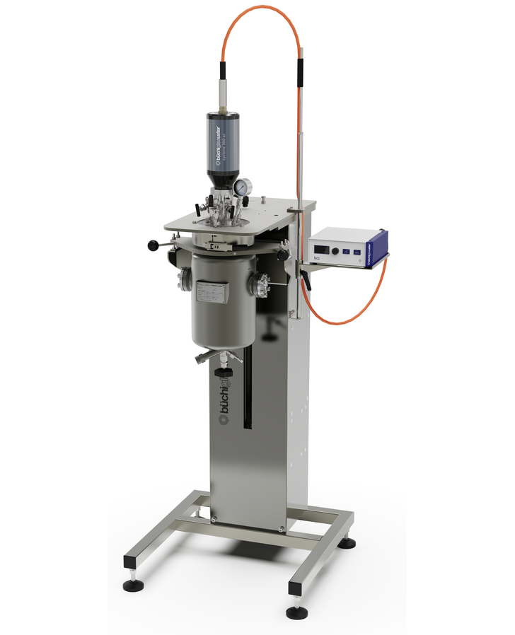 kiloclave® pressure reactor with sight glass vessel, fast action closure and lift