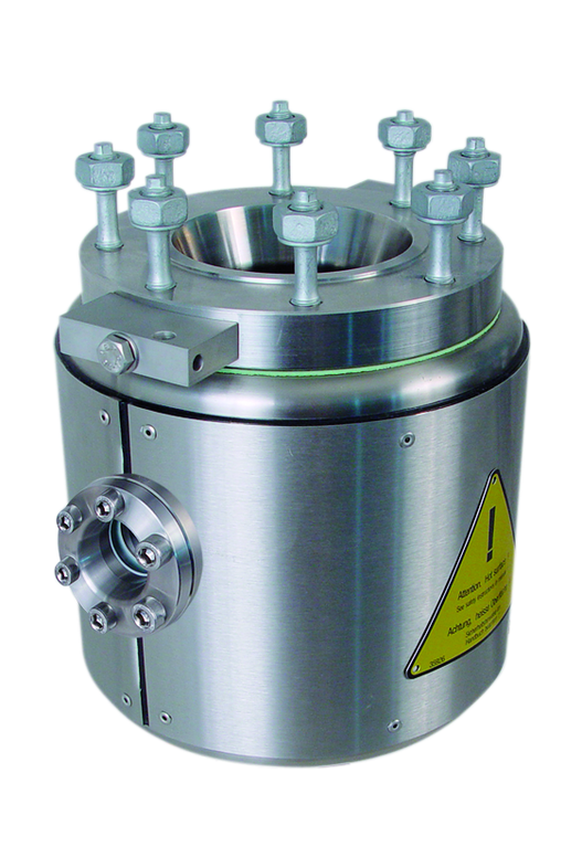 pressure metal vessel with heating jacket and sight glass